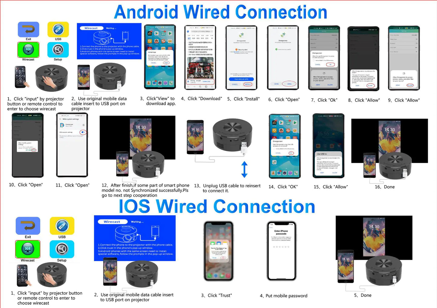 Mini Portable Smartphone Projectors